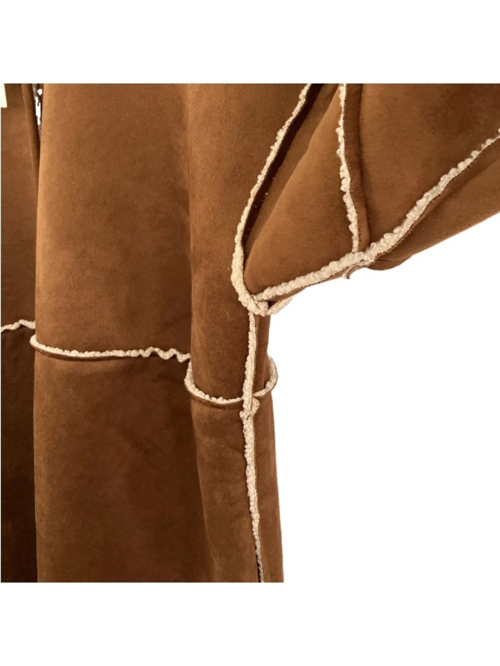 NWT Banana Republic Brown Oversized Reversible Vegan Suede Sherpa Jacket size XL - Picture 10 of 12